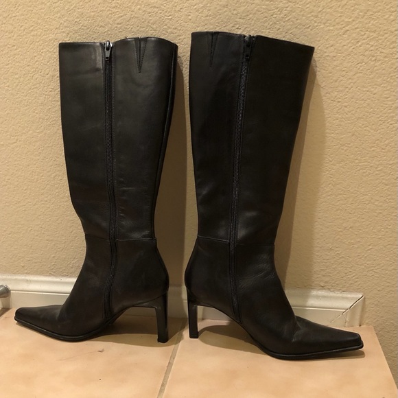 LUISA D’ORIO Italian Leather High Heel Tall Boot - Picture 7 of 9